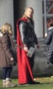 Chris Hemsworth on the set of "Thor 2" facing his darkest enemies, London, UK